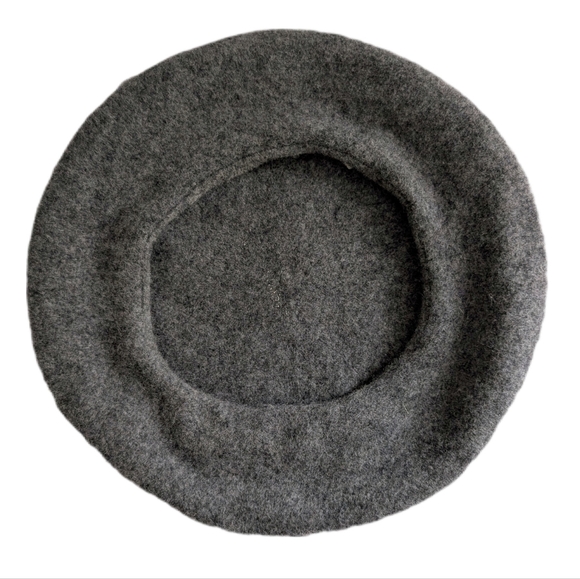 Kangol Vintage 1970s Preppy Chic 100% Wool Dark Grey Beret - Picture 2 of 4